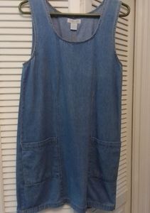 Blue denim dress.